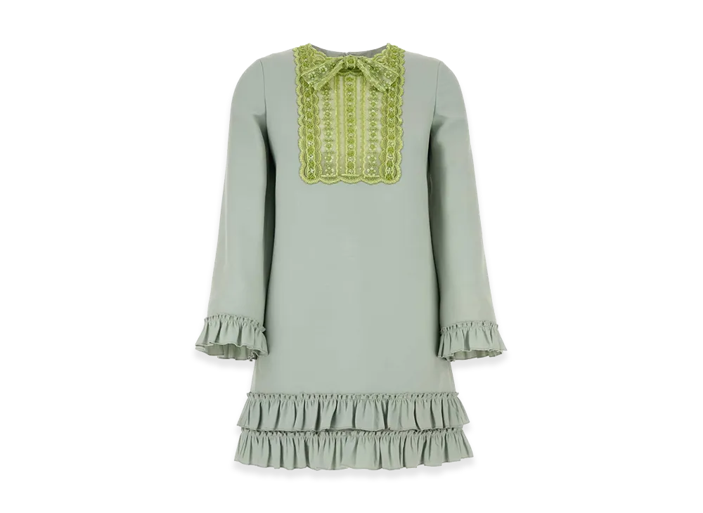 Valentino Women's Wool Blend Mini Dress "Mint Green"