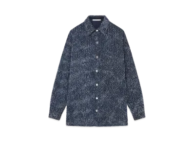 STELLA McCARTNEY Oversized Denim Boucle Shirt "Speckled Blue"