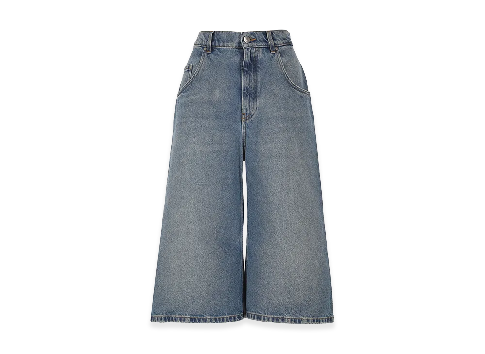 STELLA McCARTNEY Women's Vintage Wash Denim Culottes "Medium Wash"