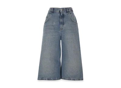 STELLA McCARTNEY Women's Vintage Wash Denim Culottes "Medium Wash"