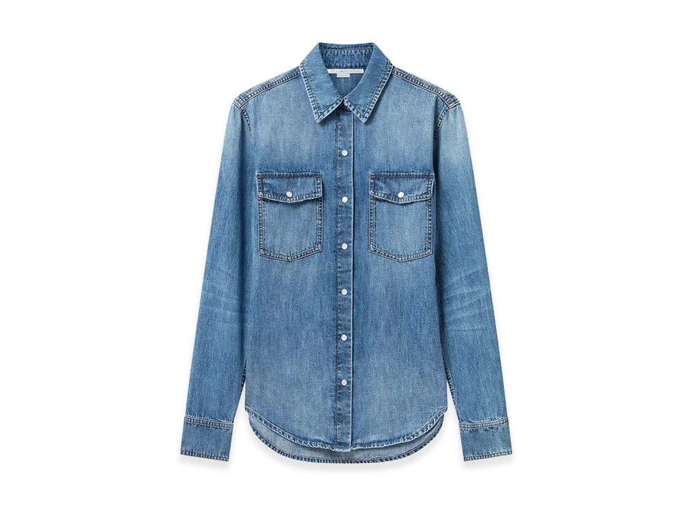 STELLA McCARTNEY Women's Vintage Wash Denim Shirt "Blue"