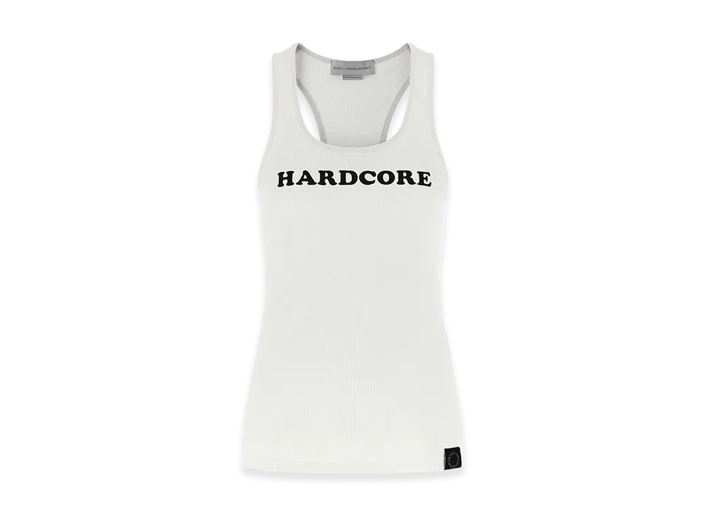 STELLA McCARTNEY Women's Hardcore Slogan Cotton Tank Top "White"