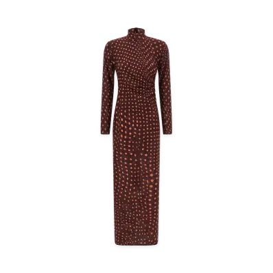 STELLA McCARTNEY Women's Polka Dot Mesh Dress "Bordeaux"