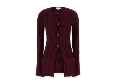 STELLA McCARTNEY Women's Cotton Cardigan "Bordeaux/Burgundy"