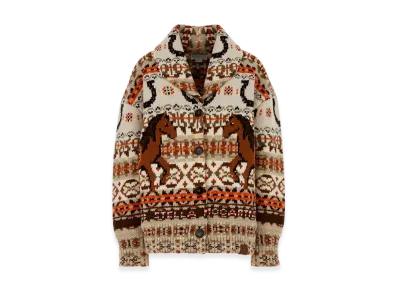 STELLA McCARTNEY Women's Embroidered Wool Fair Isle Oversize Cardigan "Multicolor"