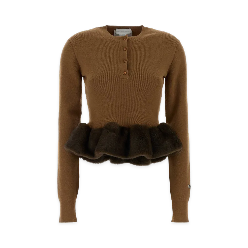 STELLA McCARTNEY Women's Biscuit Wool Blend Sweater "Brown"