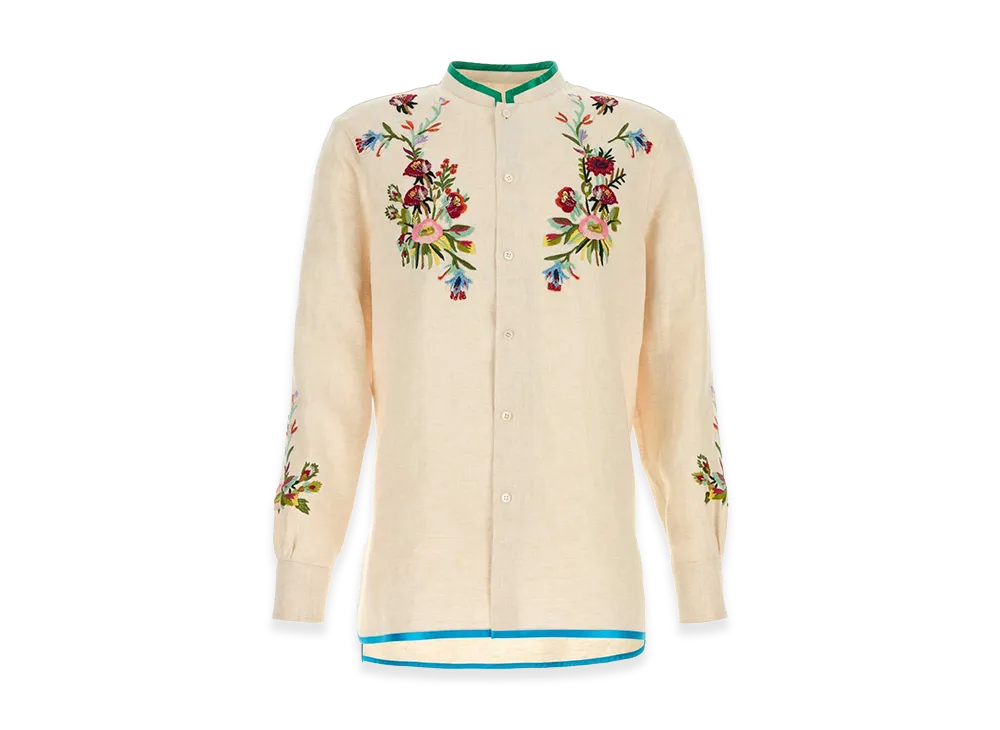 Valentino Linen Shirt "Ivory/White"