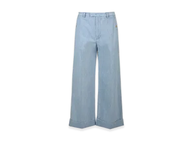 Valentino Denim Trousers With Cuffs "Blue"