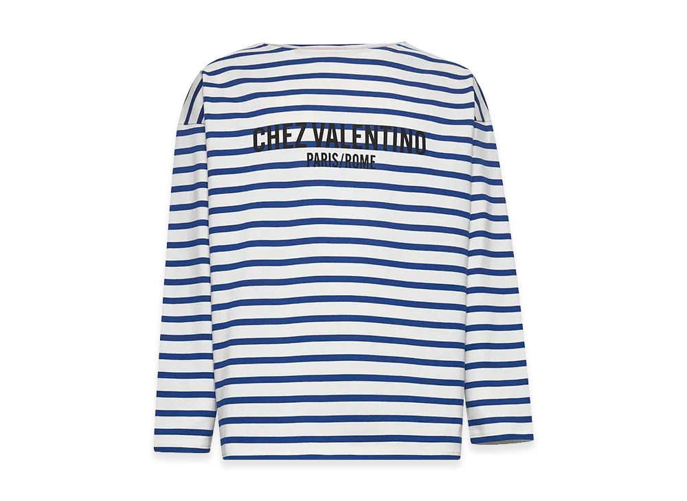 Valentino Embroidered Cotton T-Shirt "Stripped"