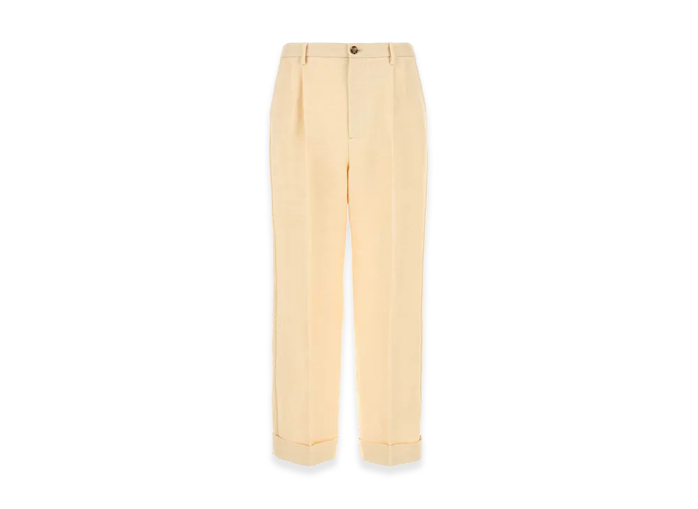 Valentino Jute Blend Pant "Cream/Yellow"