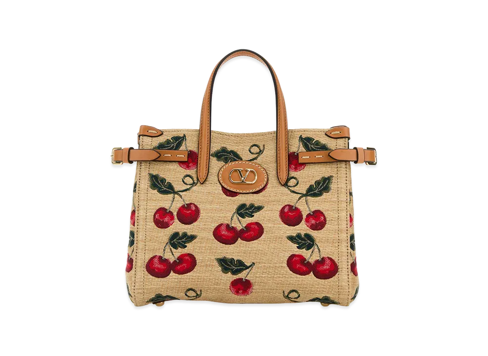 Valentino Women's Embroidered Raffia Small Antibes Handbag "Printed"