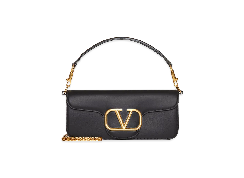 Valentino Women's Loc Shoulder Bag In Calfskin "Black"