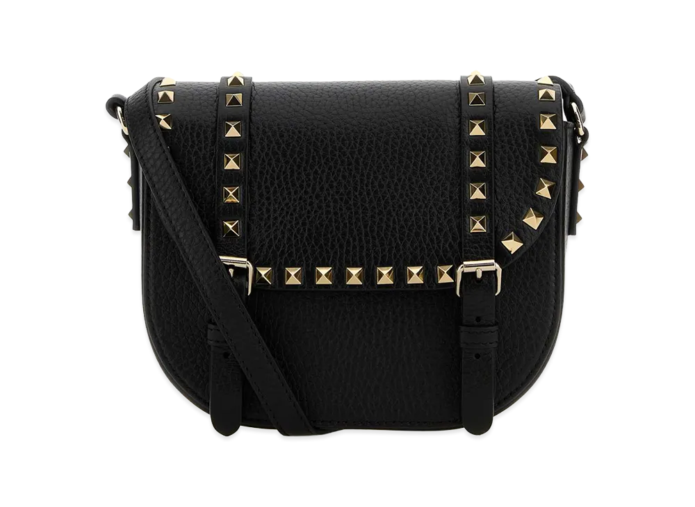 Valentino Women's Leather Rockstud Crossbody Bag "Black"