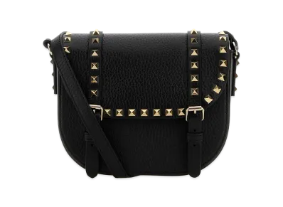 Valentino Women's Leather Rockstud Crossbody Bag "Black"