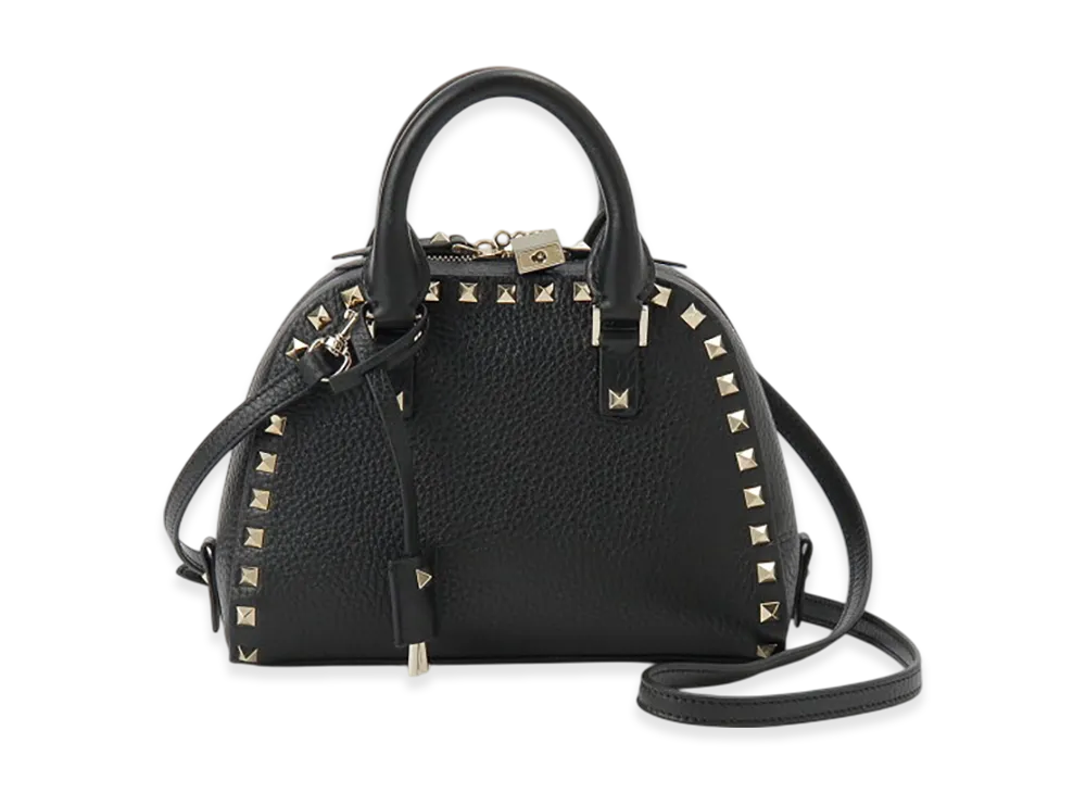 Valentino Rockstud Small Double Handle Bag "Black"