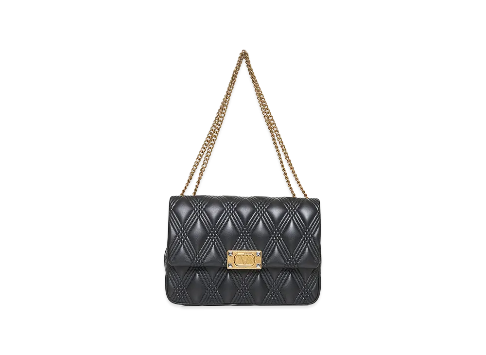 Valentino Women's Nappa Leather Large Quiltie 67 Shoulder Bag "Black"