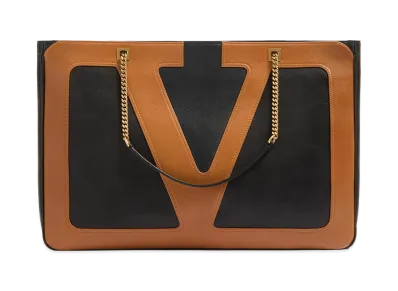 Valentino Women's Nappa Leather Large Viva Superstar Shopping Bag "Black"