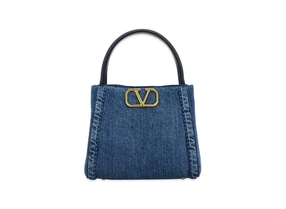 Valentino Women's Denim Small Alltime Handbag "Blue"