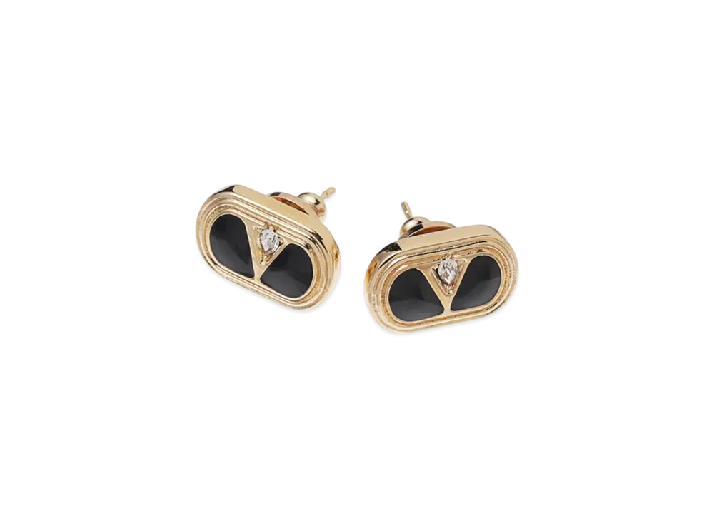 Valentino Earrings "Gold/Black/Crystal"