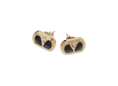 Valentino Earrings "Gold/Black/Crystal"