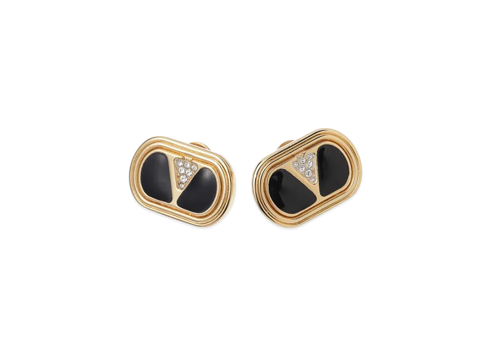 Valentino Earrings "Gold/Black/Crystal"