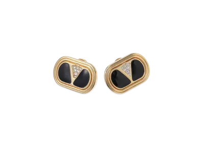 Valentino Earrings "Gold/Black/Crystal"