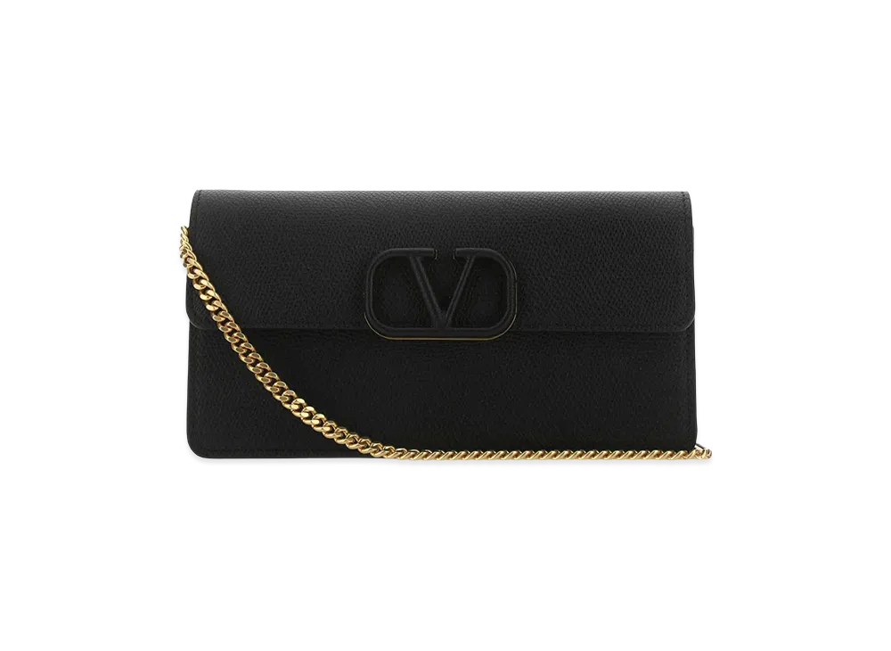 Valentino Women's Leather Vlogo Clutch "Black"