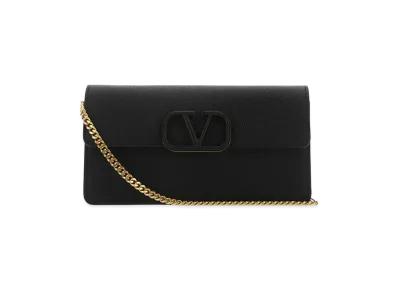 Valentino Women's Leather Vlogo Clutch "Black"
