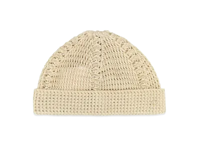 Valentino Cotton Knitted Vlogo Signature Beanie Hat "Sand/Beige"