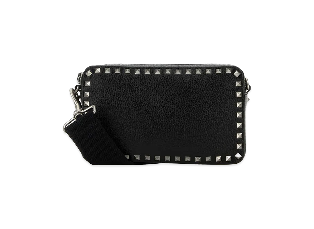 Valentino Leather Rockstud Crossbody Bag "Black"