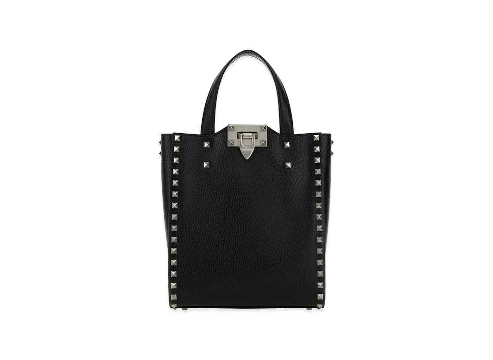 Valentino Leather Rockstud Handbag "Black"