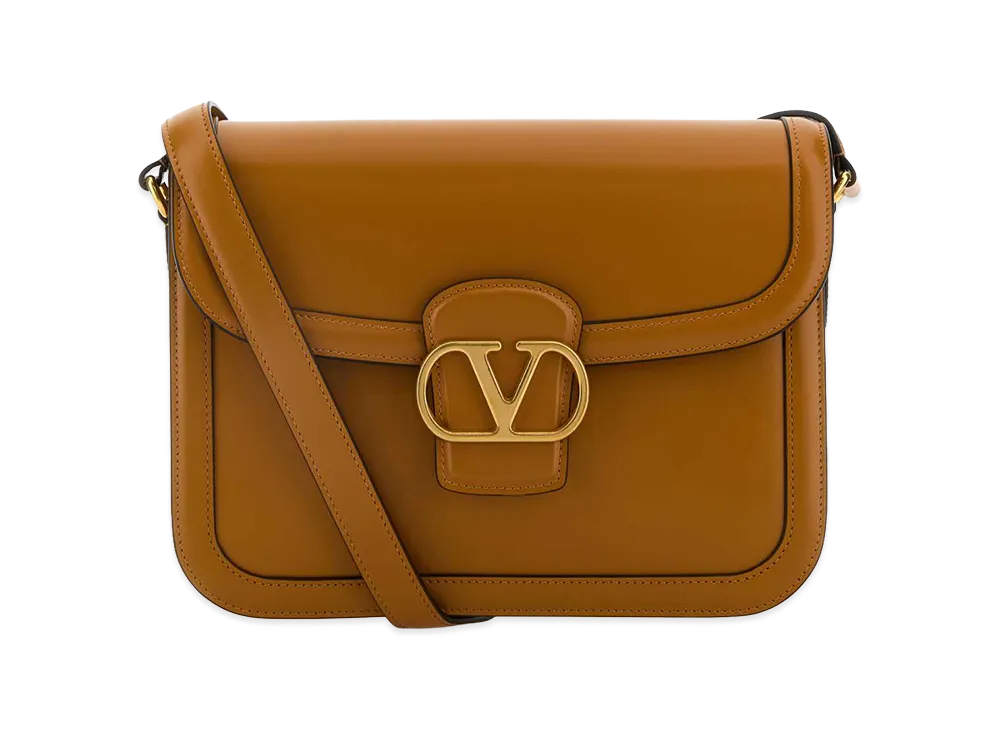 Valentino Leather 9to5 Shoulder Bag "Camel"