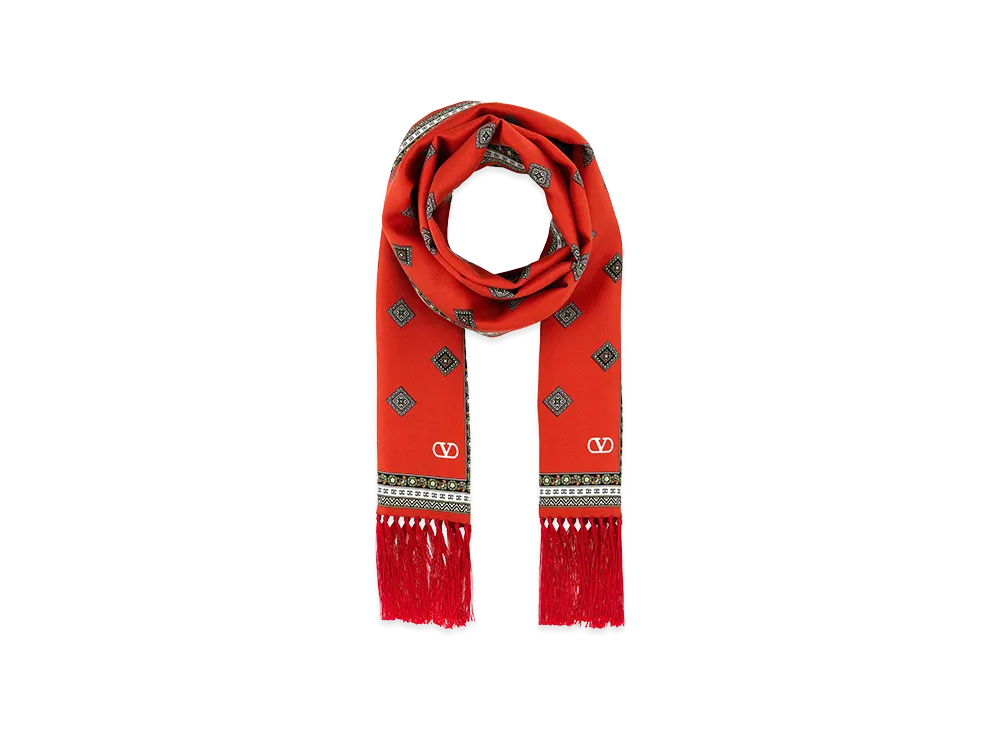 Valentino Silk Bandeaux Chamber Foulard "Printed"