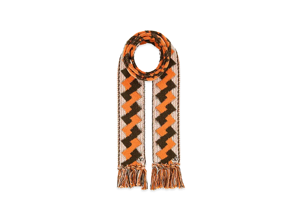 Valentino Embroidered Jacquard Scarf "Printed"