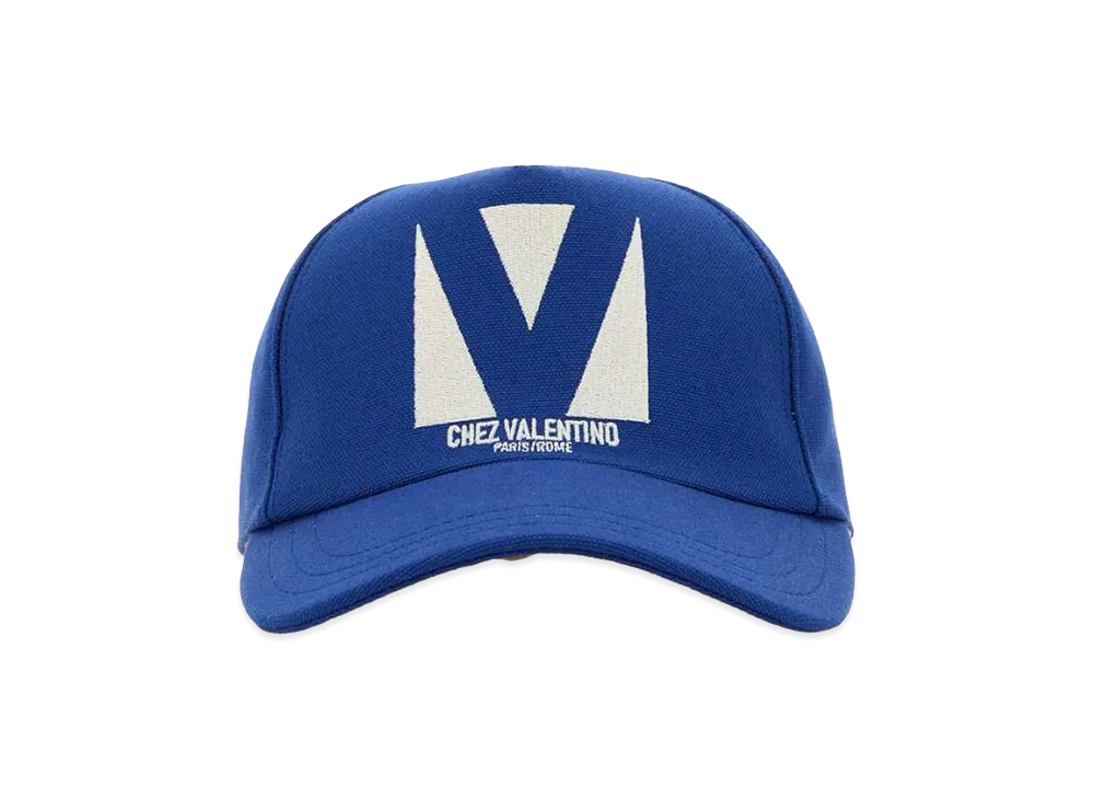 Valentino Cotton Baseball Cap "Electric Blue"