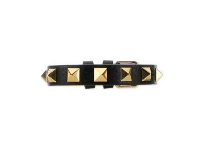 Valentino Leather Rockstud Bracelet "Black"