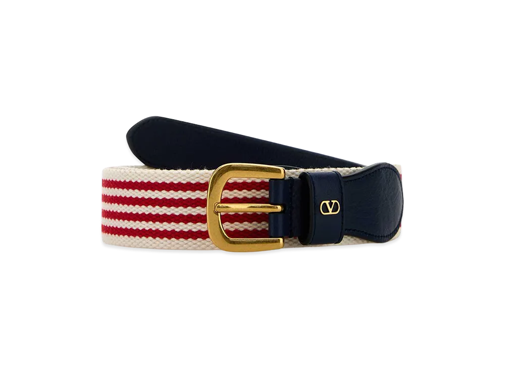 Valentino Embroidered Fabric Belt "Stripped"
