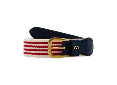 Valentino Embroidered Fabric Belt "Stripped"
