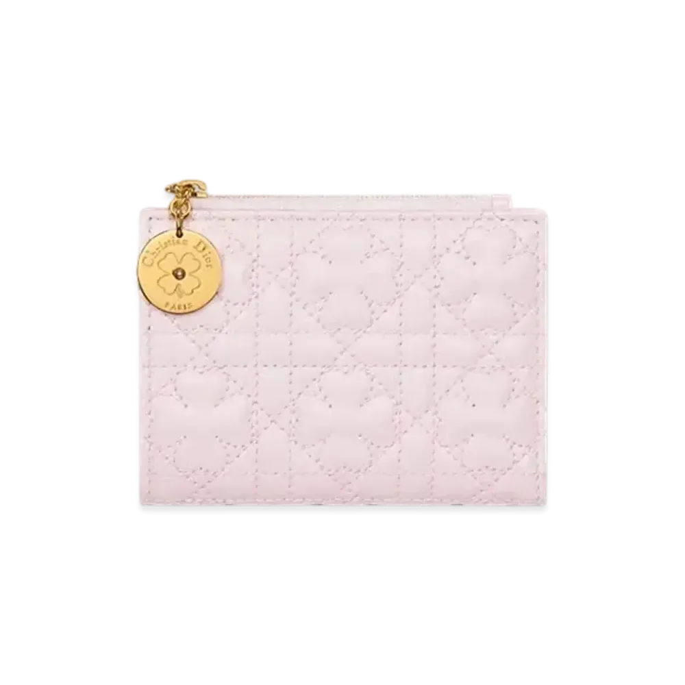 Dior Diorstar Dahlia Wallet Clover Cannage Lambskin Japan Exclusive "Pale Pink"