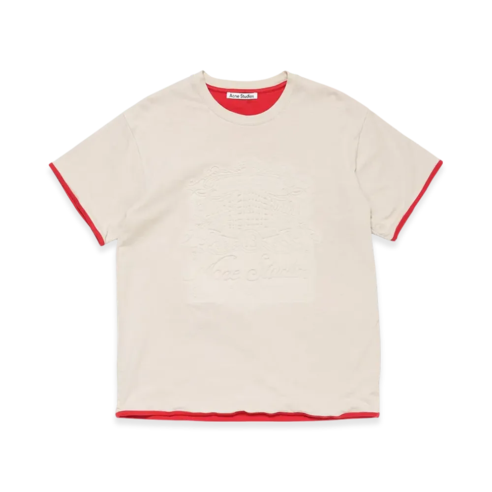 Acne Studios Embossed Logo Tee "White/Red"