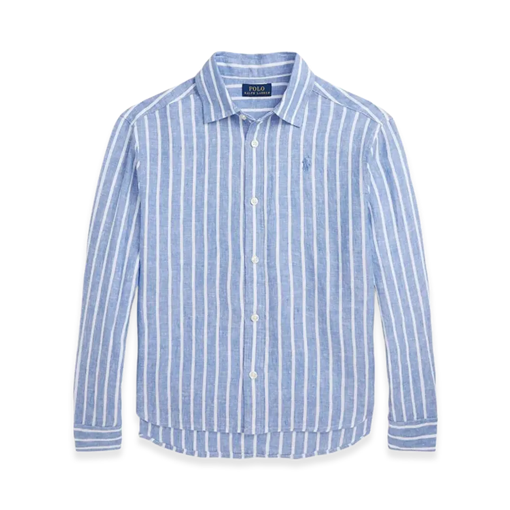 Polo Ralph Lauren Kids Camicia A Righe "Light Blue"