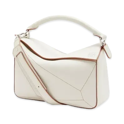 LOEWE Puzzle Soft Bag In Nappa Calfskin "Soft White"