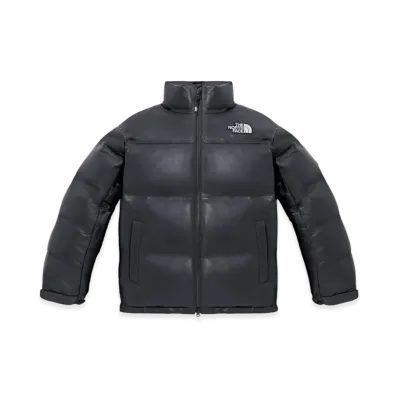 The North Face White Label Leather Nuptse Down Jacket "Black"