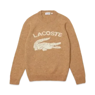 LACOSTE Graphic Crew Neck Sweater "Beige"