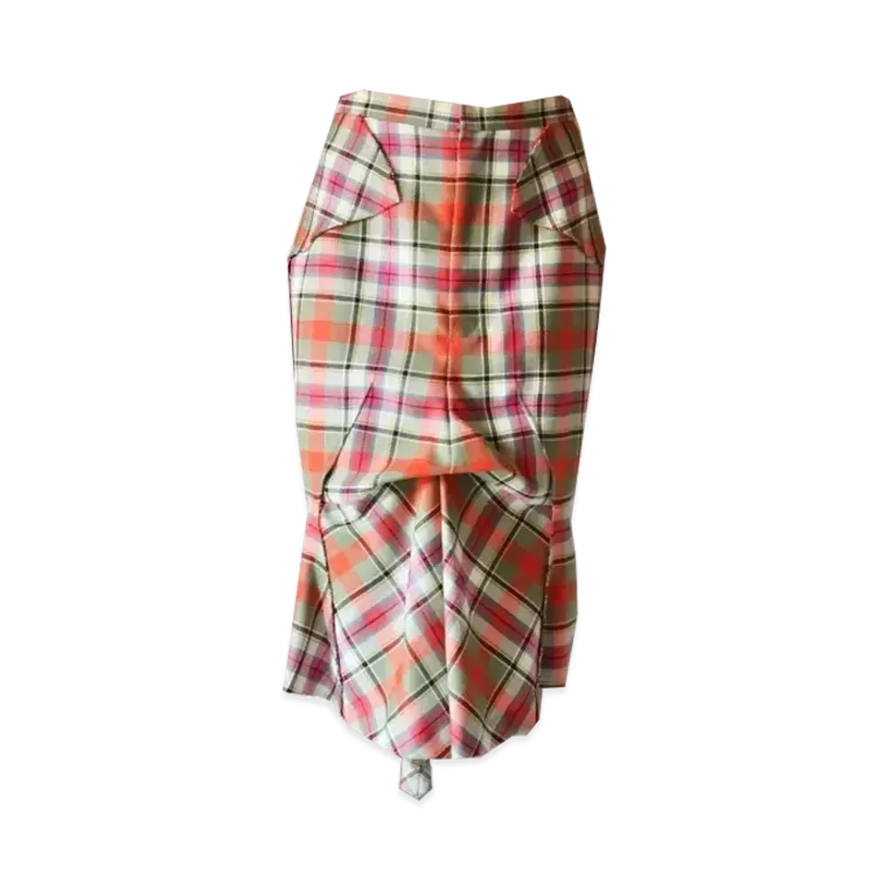 FUMIKA UCHIDA Tartan Plaid Hobble Skirt "Plaid Ivory"