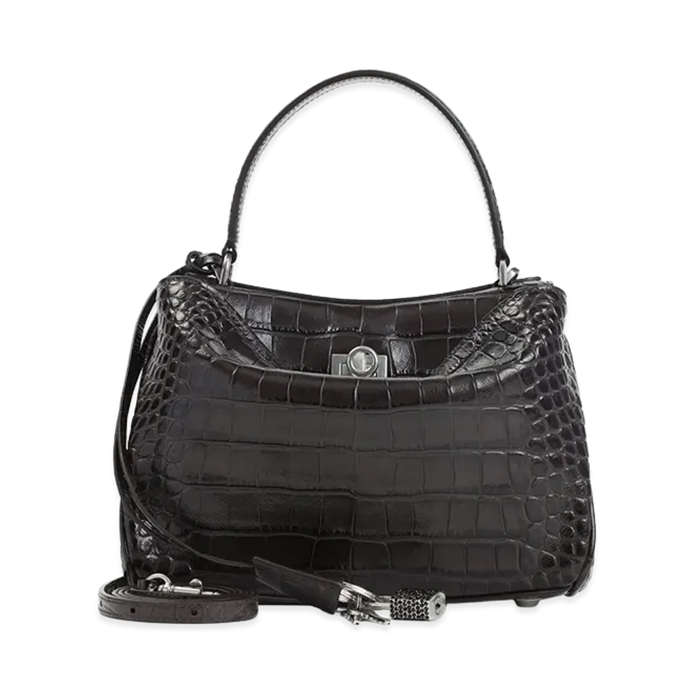 BALENCIAGA Women's Rodeo Top Handle Handbag "Ebony"
