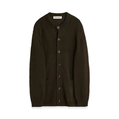 OUR LEGACY Parlor Cardigan "Black Coffee Cotton Rafia"