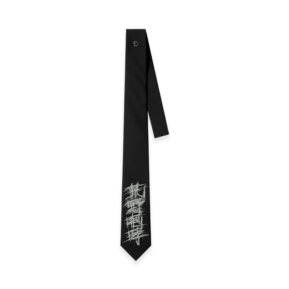 WILDSIDE YOHJI YAMAMOTO x GOOPiMADE ROAR Kanji Tie "Black"