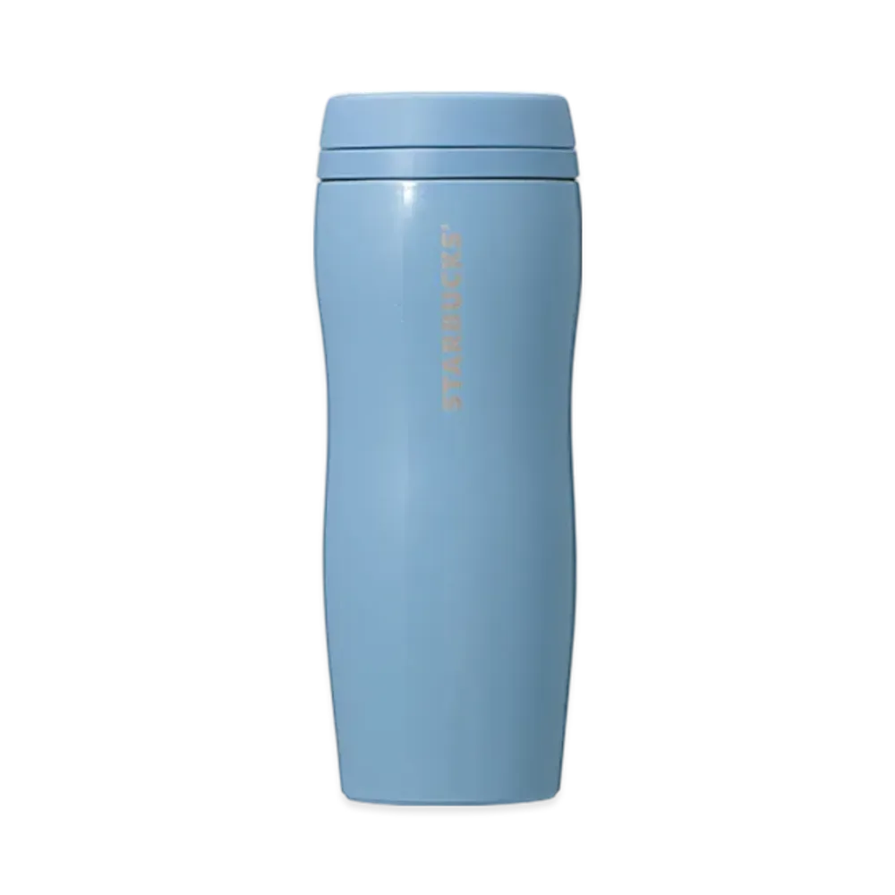 STARBUCKS Curved Recycled Stainless Bottle 355ml "Pearl Light Blue"
