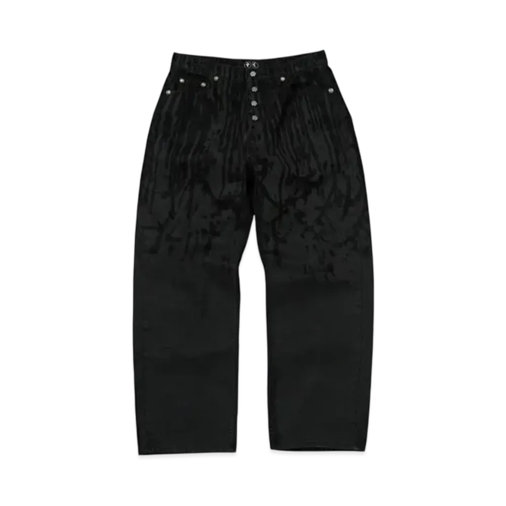 THUG CLUB Blood Lazered Denim Pants "Black"